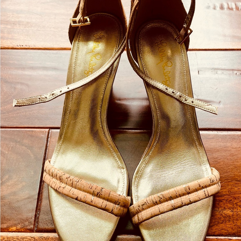 Lilly Pulitzer Women’s Jenna Wedge Cork Sandals in Natural Size 9.5M